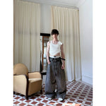 Oversized Wide-Leg Floor-Length Denim Pants 3