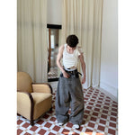 Oversized Wide-Leg Floor-Length Denim Pants 5