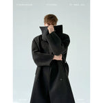 Oversized Wool Coat with Detachable Scarf 1