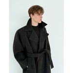 Oversized Wool Coat with Detachable Scarf 2