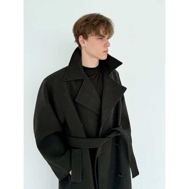 Oversized Wool Coat with Detachable Scarf 2