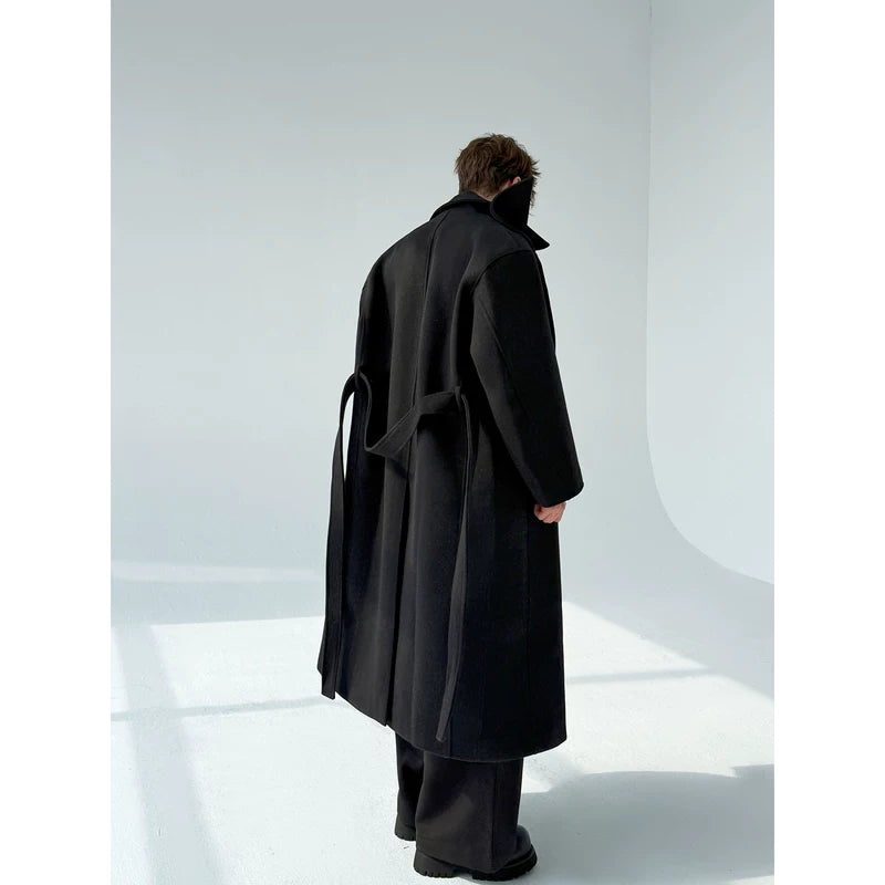 Oversized Wool Coat with Detachable Scarf 5