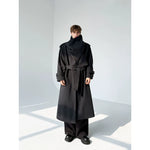 Oversized Wool Trench Coat with Scarf Collar 2