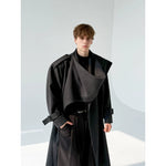 Oversized Wool Trench Coat with Scarf Collar 4
