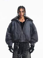Padded Bomber Jacket with Sherpa Collar 1