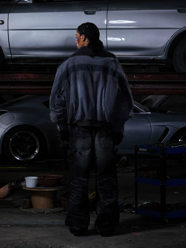 Padded Bomber Jacket with Sherpa Collar 3