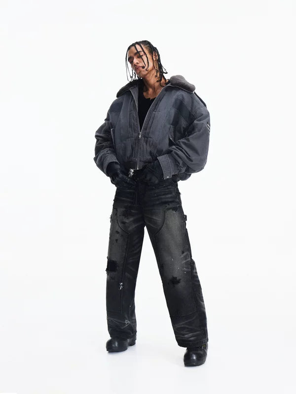Padded Bomber Jacket with Sherpa Collar 5