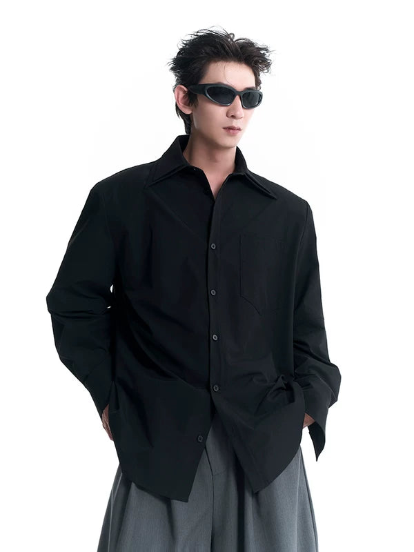 Padded Shoulder Long-Sleeve Shirt 2