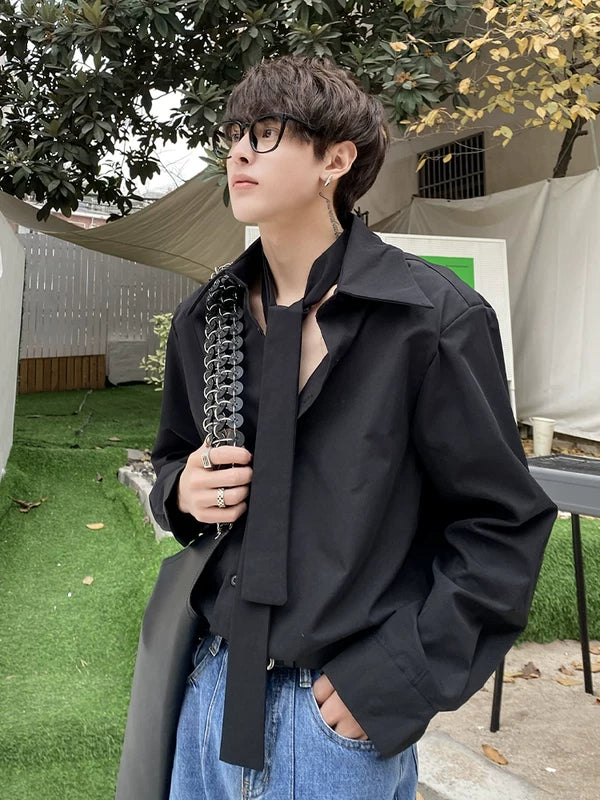 Padded Shoulder Loose Fit Shirt 4