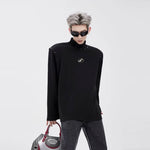 5097556260962,5097556260963,5097556260964, Padded Shoulder Sweatshirt with Metal Rivets