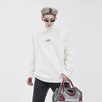 5097556260965,5097556260966,5097556260967, Padded Shoulder Sweatshirt with Metal Rivets