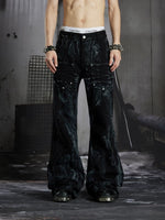 Painted Studded Flared Jeans 1