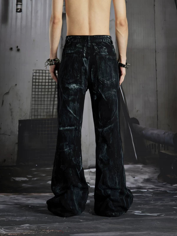 Painted Studded Flared Jeans 4