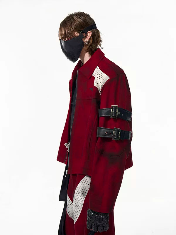 Patchwork Denim Jacket with Buckle Detail 4