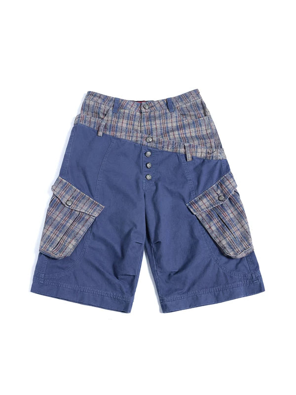 6265098514572,6265098514573,6265098514574,6265098514575, Patchwork Diagonal Waistband Cropped Pants