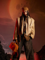 Patchwork Leather Jacket with Washed Matte Finish 2