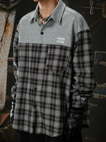 Patchwork Plaid Drop Shoulder Collared Shirt 5