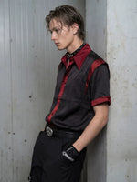 Patchwork Short-Sleeve Button-Down Shirt 3