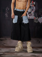 Patchwork Straight Leg Denim Pants 5