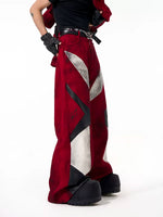 Patchwork Straight Leg Jeans Pants 4