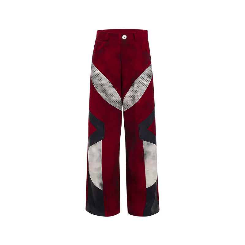 5731016608949,5731016608950,5731016608951,5731016608952, Patchwork Straight Leg Jeans Pants