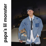 6110421030482,6110421030483,6110421030484,6110421030485,6110421030486, Patchwork Washed Denim Jacket