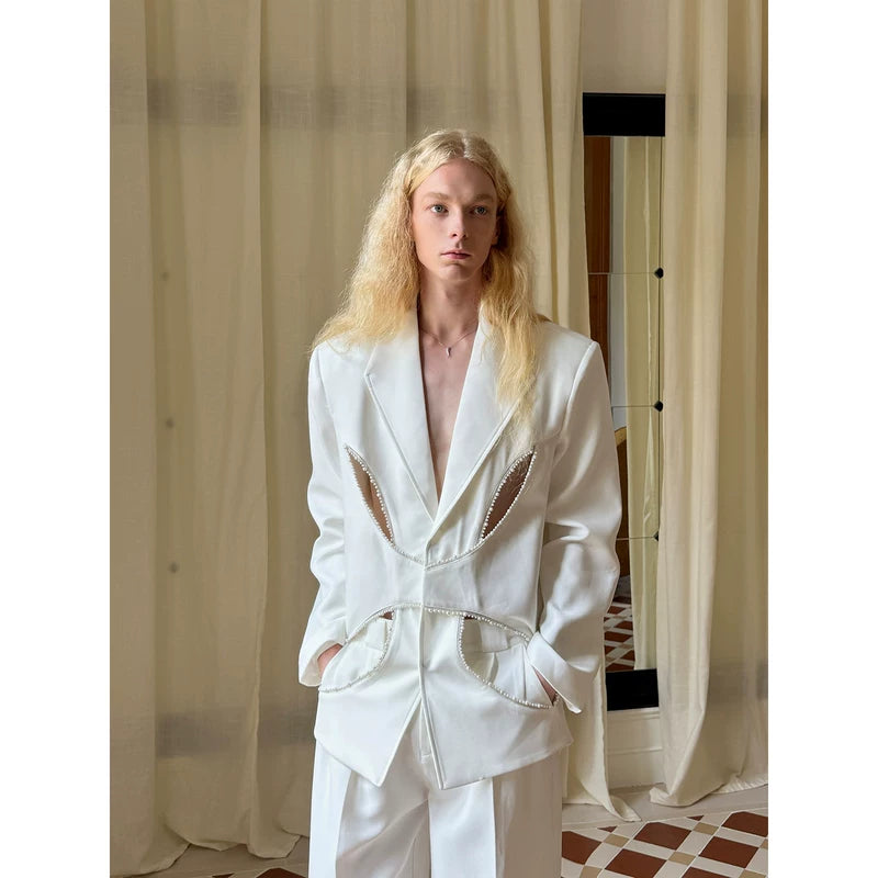 Pearl Inlaid Hollow Cutout Suit Set 4