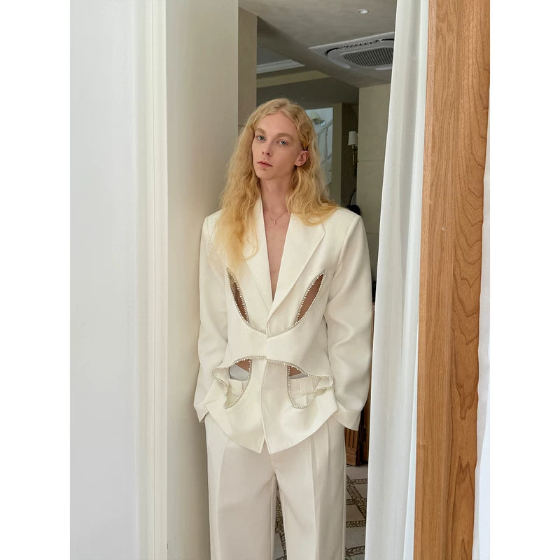 Pearl Inlaid Hollow Cutout Suit Set 5