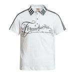 6260533739263,6260533739265,6260533739267,6260533739269, Piano Key Print Cotton Polo Shirt