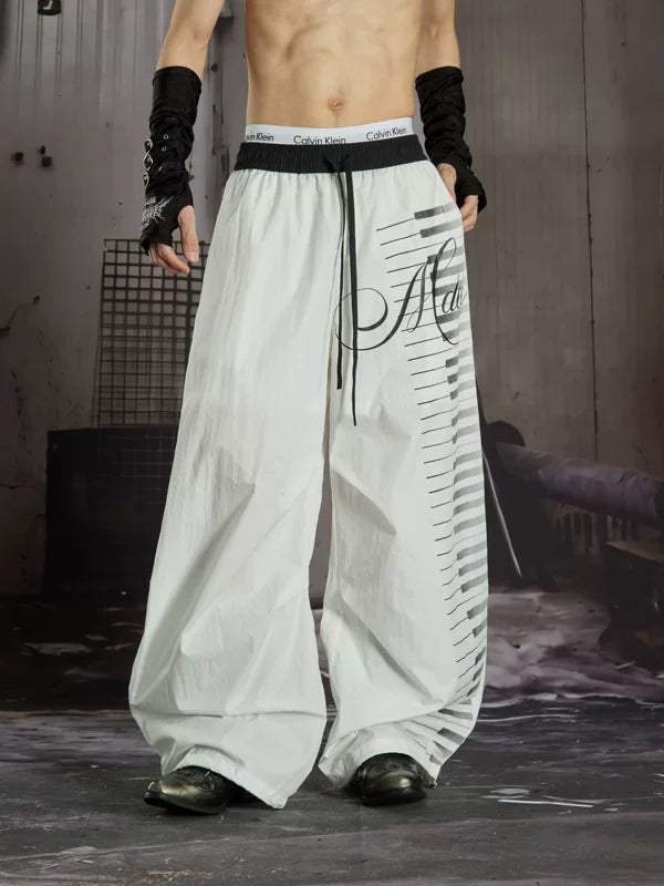 Piano Key Print Wide Leg Pants 5