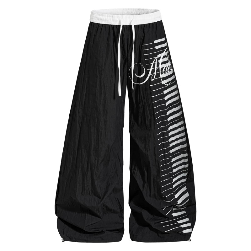 6265493103719,6265493103720,6265493103721,6265493103722,6265493103723, Piano Key Print Wide Leg Pants
