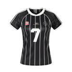 6048959177584,6048959177585,6048959177586, Pinstripe Jersey Style Number Graphic T-Shirt