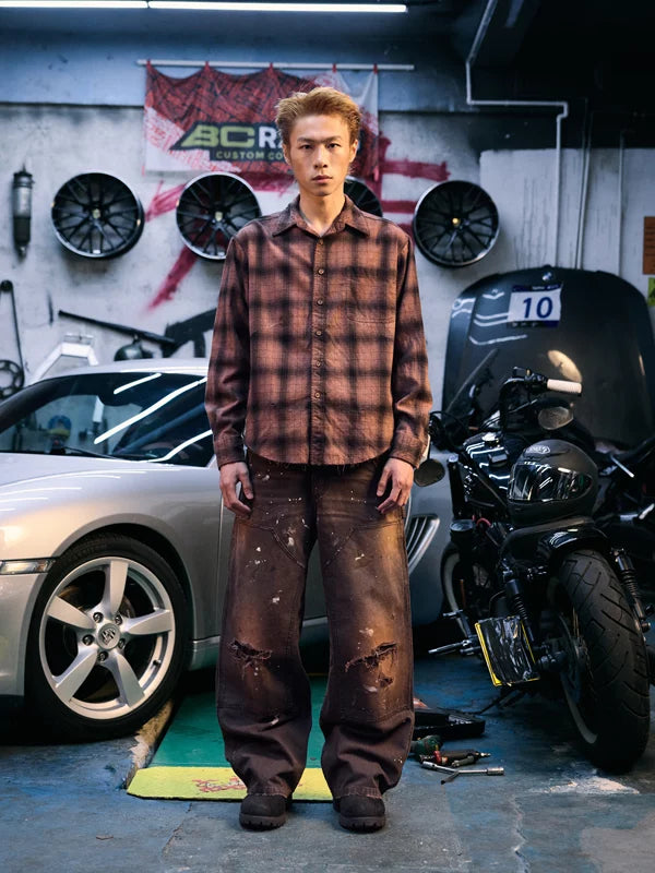 Plaid Button-Up Shirt 1