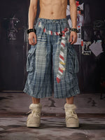 Plaid Distressed Capri Pants 1