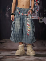 Plaid Distressed Capri Pants 4
