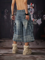 Plaid Distressed Capri Pants 5