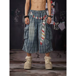 6077640581285,6077640581286,6077640581287,6077640581288, Plaid Distressed Capri Pants