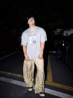 Plaid Elastic Waist Wide-Leg Pants 5
