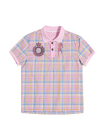 Plaid Embroidered Short-Sleeve Polo Shirt 1