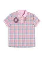 6089681368951,6079342861128,6079342861129,6079342861130, Plaid Embroidered Short-Sleeve Polo Shirt