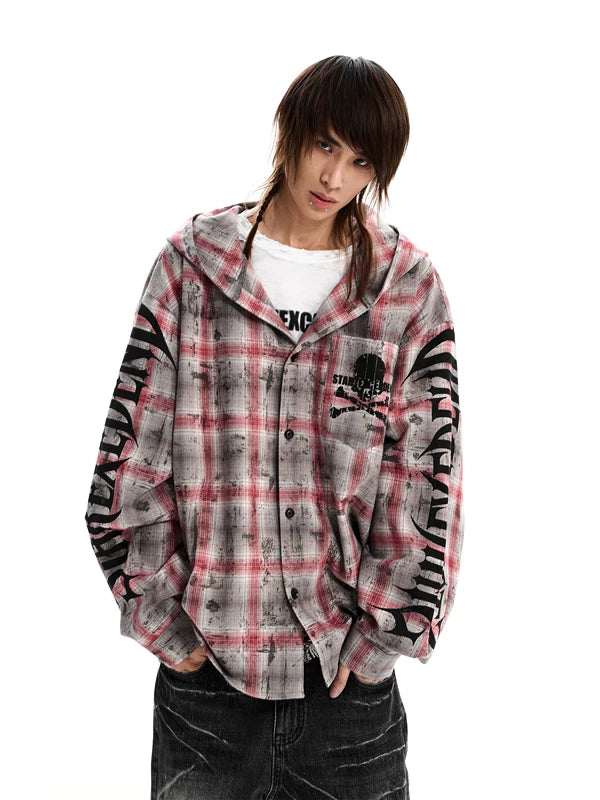 Plaid Hooded Shirt Jacket 2