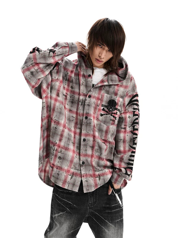 Plaid Hooded Shirt Jacket 3