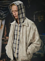 Plaid Lined Hooded Zip Jacket 2