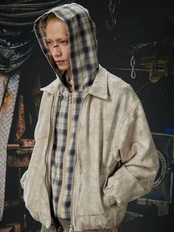 Plaid Lined Hooded Zip Jacket 2