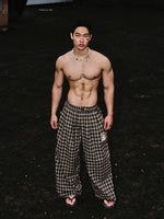Plaid Loose Straight Wide-Leg Casual Pants 1