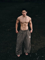 Plaid Loose Straight Wide-Leg Casual Pants 5