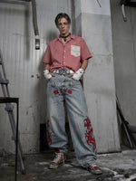 Plaid Patchwork Short-Sleeve Shirt 5