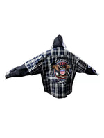 Plaid Patchwork Zip-Up Hooded Sweatshirt 2