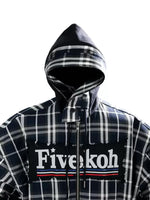 Plaid Patchwork Zip-Up Hooded Sweatshirt 4