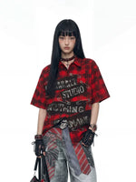 Plaid Print Short Sleeve Shirt 1